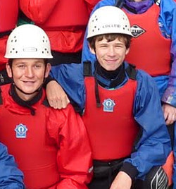 canoeing team in cagoules